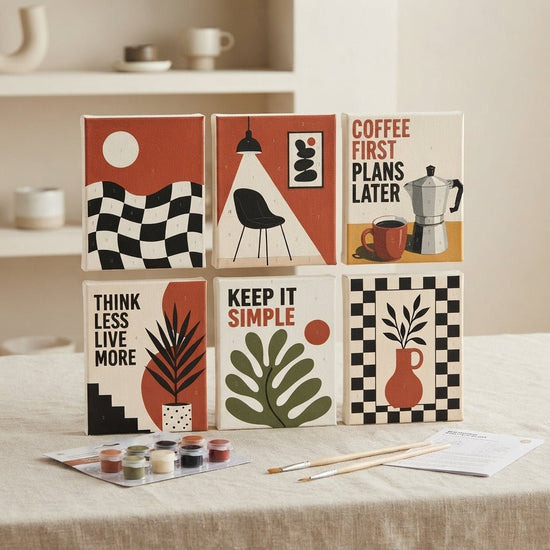 MINI MALEN NACH ZAHLEN | MODERN RETRO – 6er Set