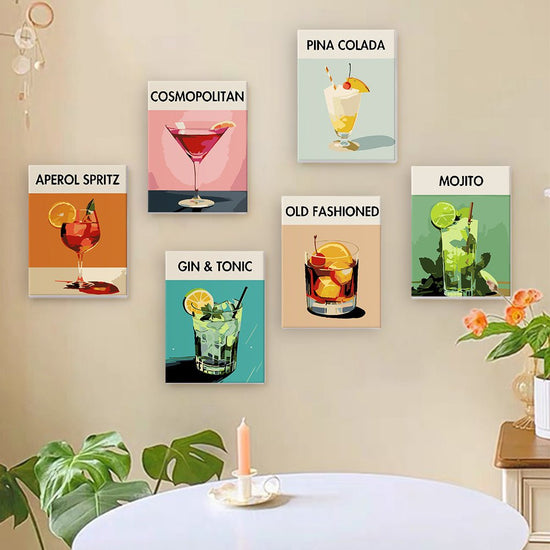 MINI MALEN NACH ZAHLEN | COCKTAIL LUXUS - 6 Mini Gemälde