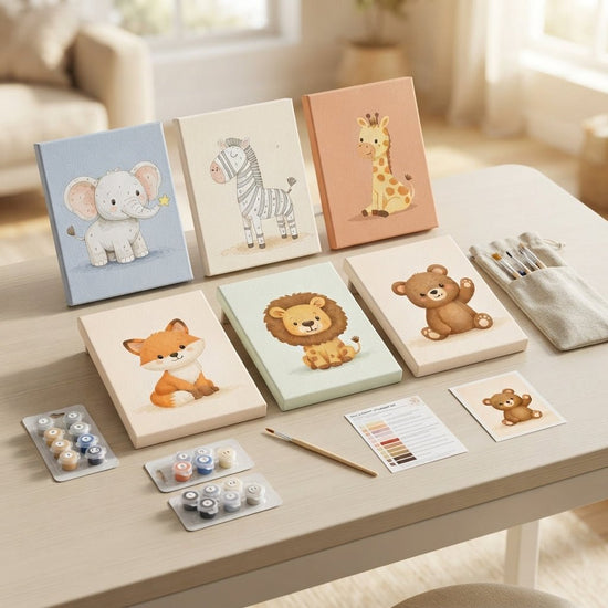 MINI MALEN NACH ZAHLEN | SAFARI FREUNDE – 6er Set