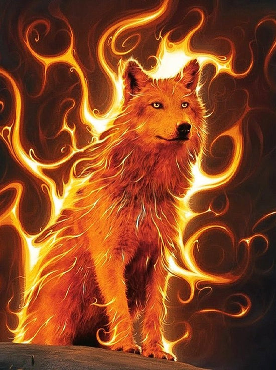 DIAMOND PAINTING | FEUER WOLF