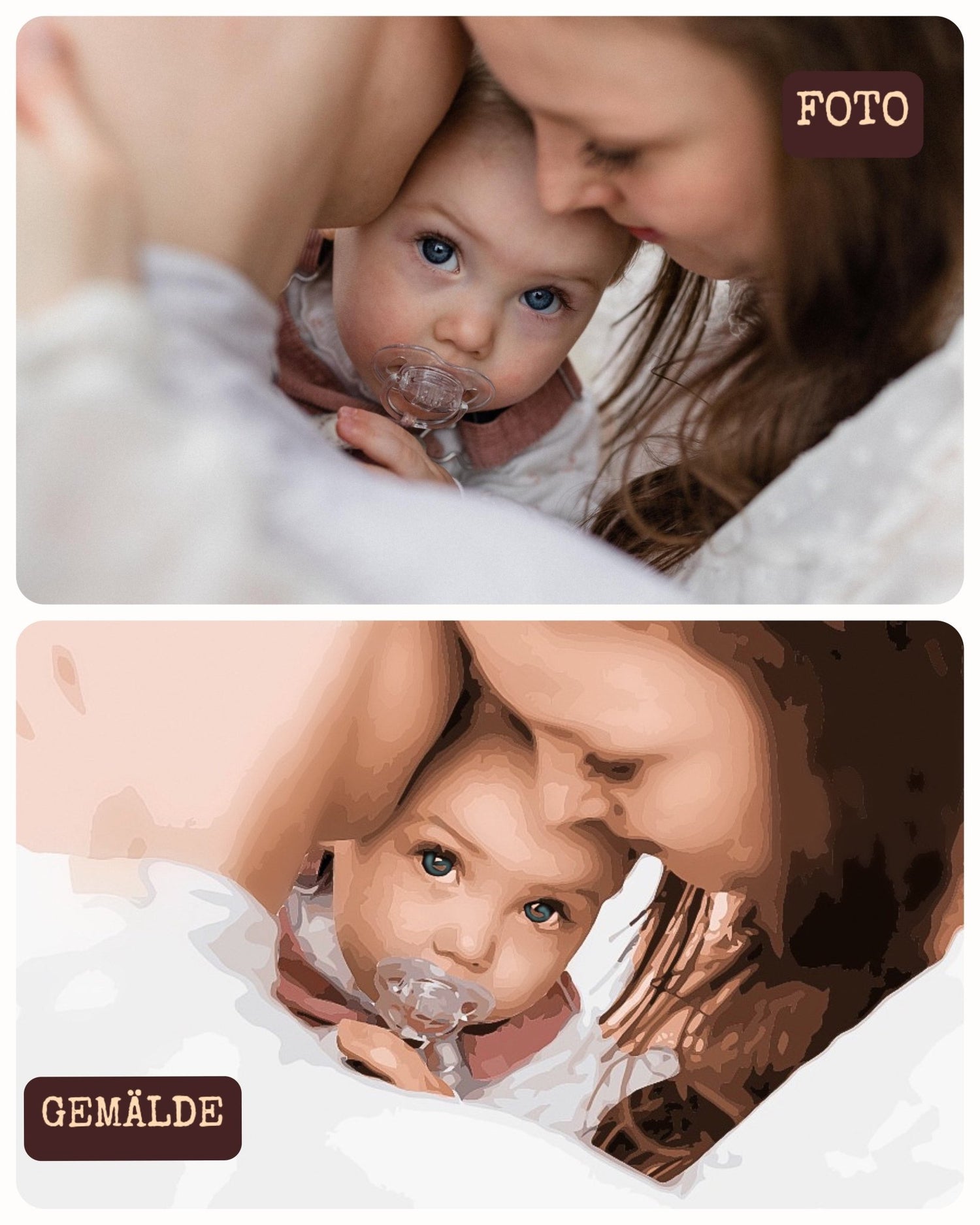 Malen nach Zahlen vorher nachher Baby