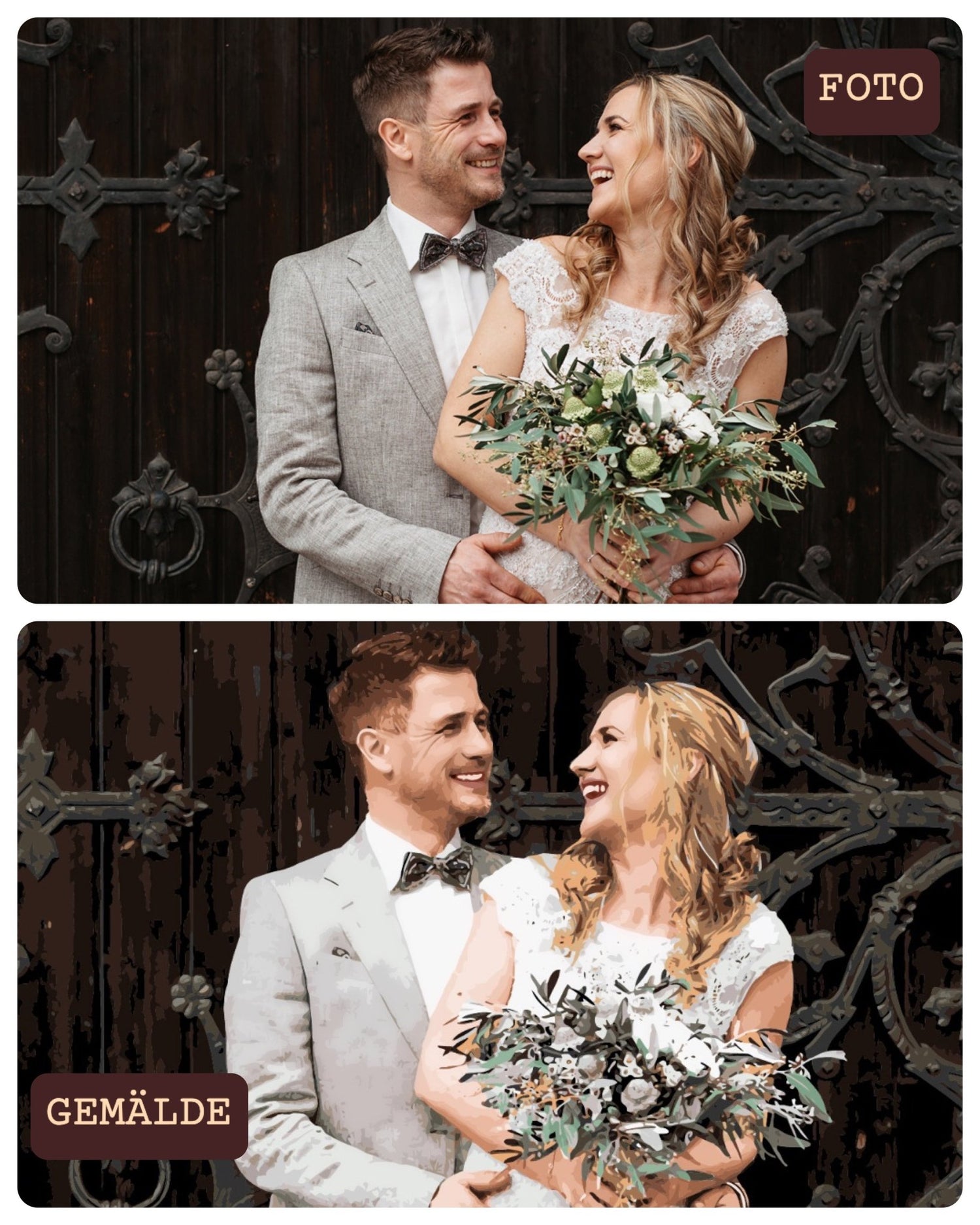 Malen nach Zahlen vorher nachher Hochzeit