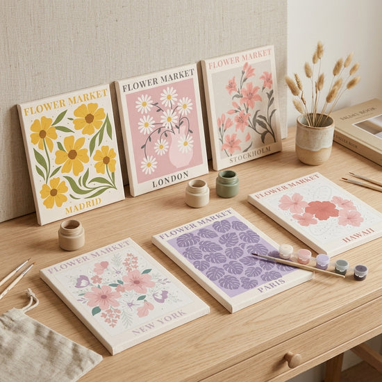 MINI MALEN NACH ZAHLEN | FLOWER MARKET – 6er Set