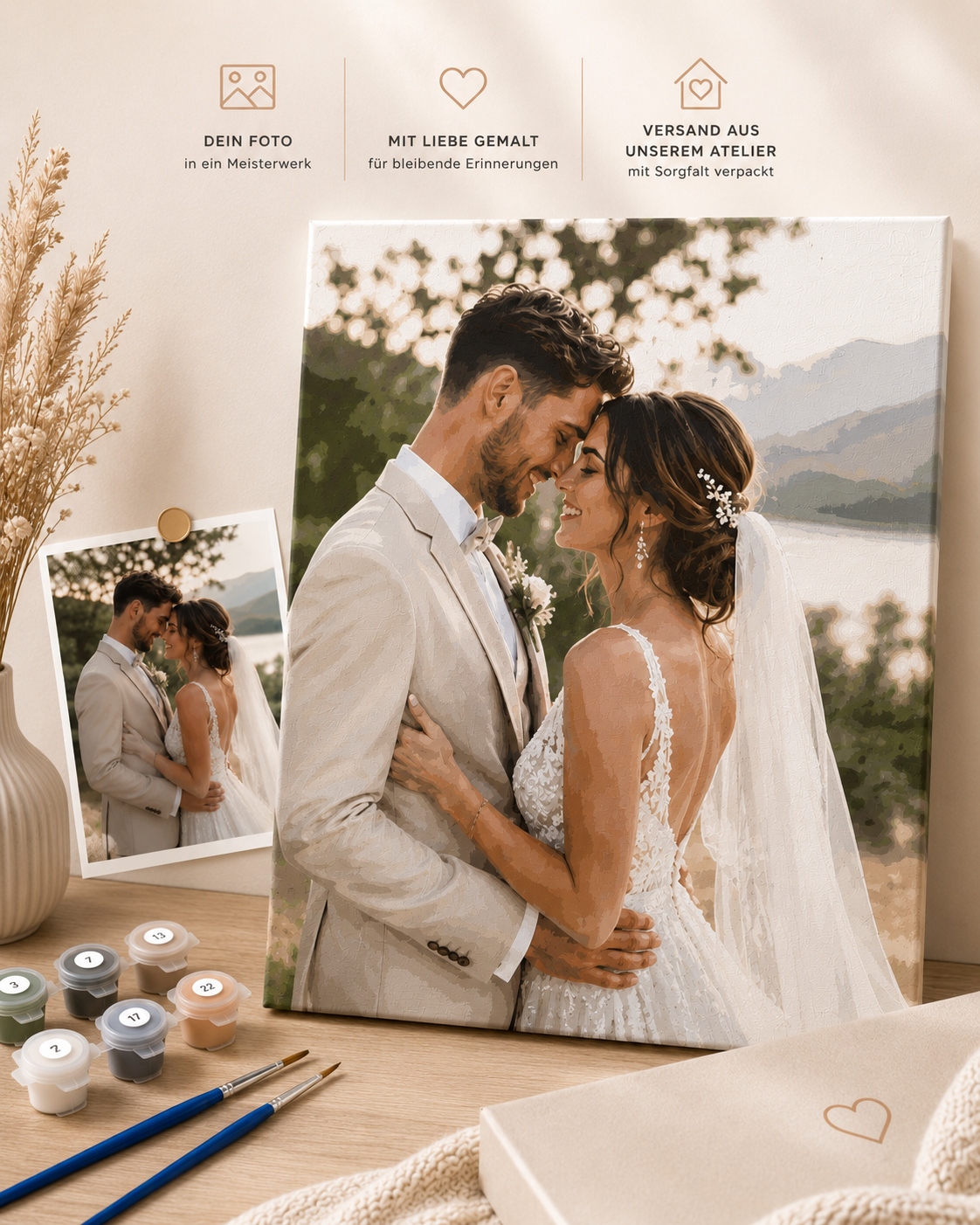 Malen nach Zahlen vorher nachher Hochzeit