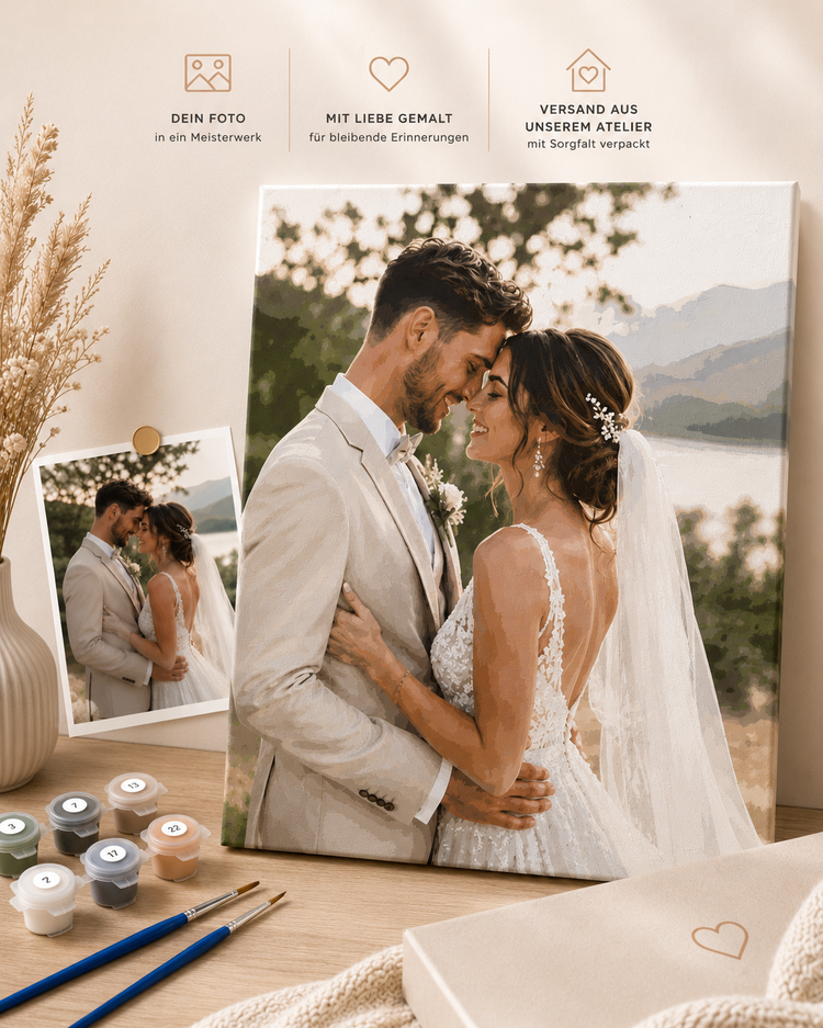 Malen nach Zahlen vorher nachher Hochzeit