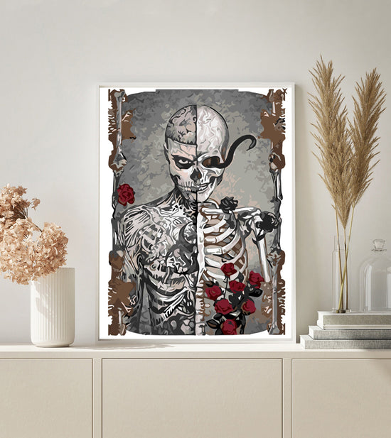 MALEN NACH ZAHLEN | TOTENKOPF SKELETT