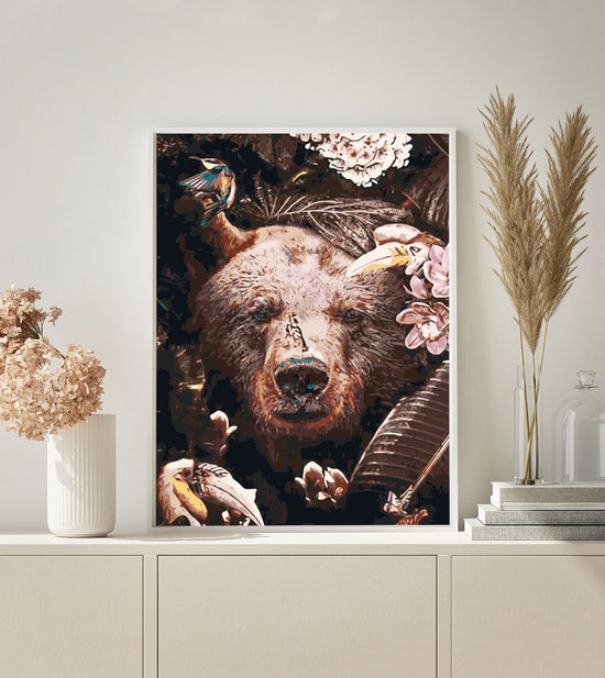 MALEN NACH ZAHLEN | BÄR MIT VÖGELN