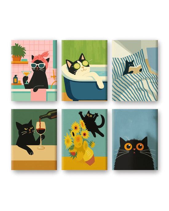 MINI MALEN NACH ZAHLEN | COOL CATS – 6er Set