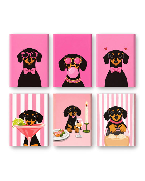 MINI MALEN NACH ZAHLEN | PINK PAWS – 6er Set