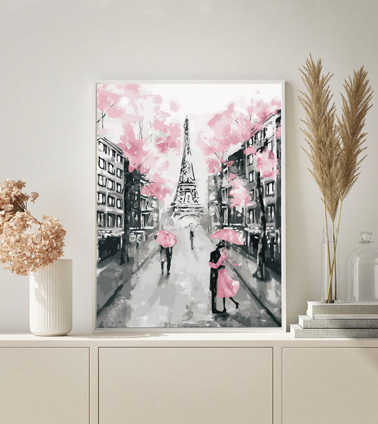 MALEN NACH ZAHLEN | EIFFELTURM SCHWARZ ROSA