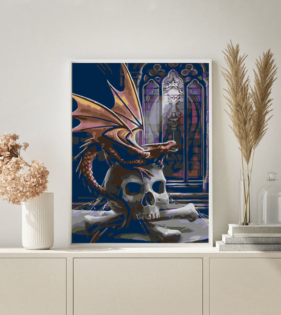 MALEN NACH ZAHLEN | TOTENKOPF KLEINER DRACHE