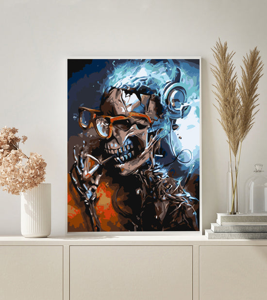 MALEN NACH ZAHLEN | TOTENKOPF MIT BRILLE