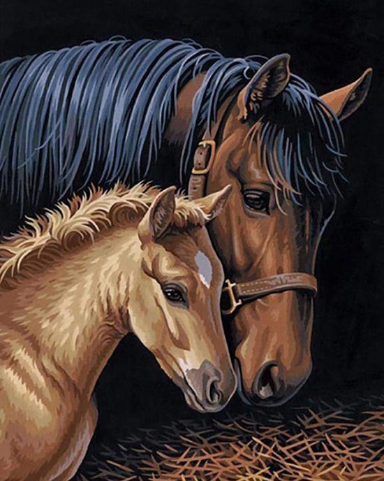 MALEN NACH ZAHLEN | PFERD MUTTER & KIND