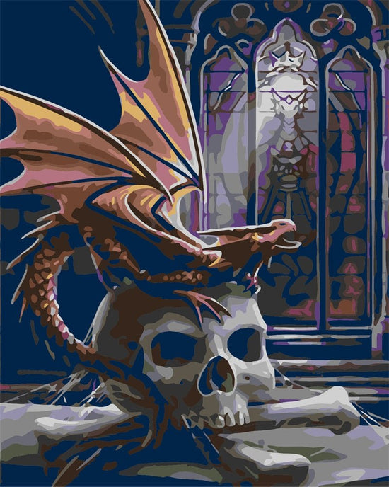 MALEN NACH ZAHLEN | TOTENKOPF KLEINER DRACHE